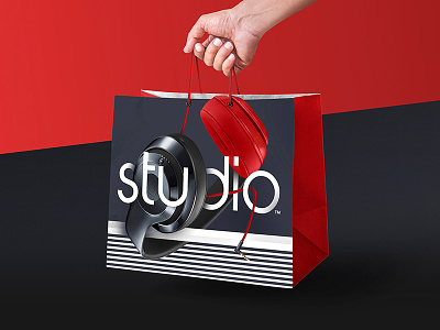 Beats by Dre - Shopping Bag apple beats by dre black colors graphic design idea modern red shopping bag studio