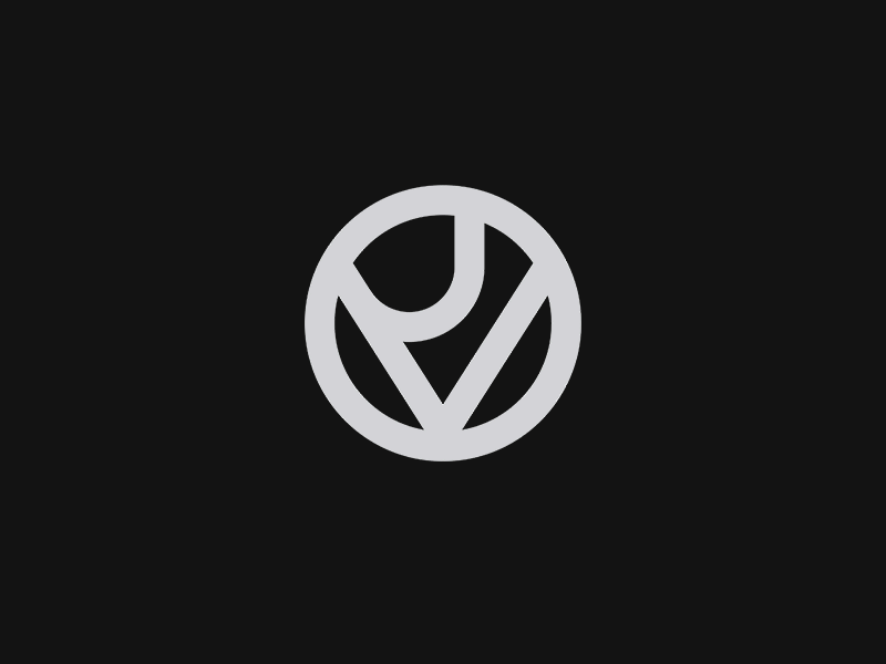 VJ Logo - Process animation circle clean design geometry jan logo modern process simple symbol viktor