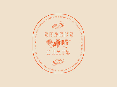 Snacks and Chats Season 01 brand branding light logo neutral podcast stamp symbol