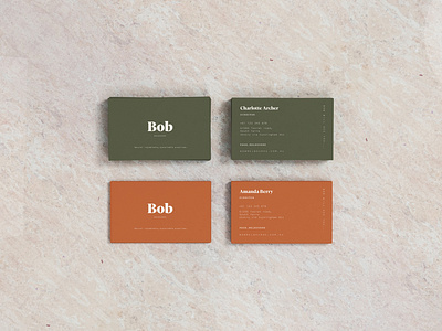 Bob Melbourne Business Cards art direction brand branding layout logo minimal print serif typography