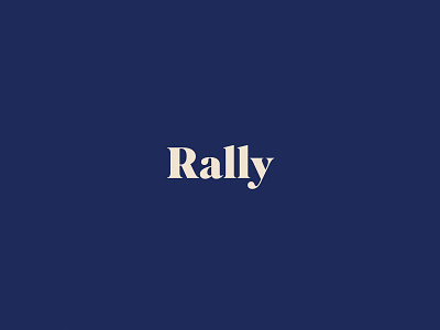 Rally art direction brand branding logo minimal serif typography