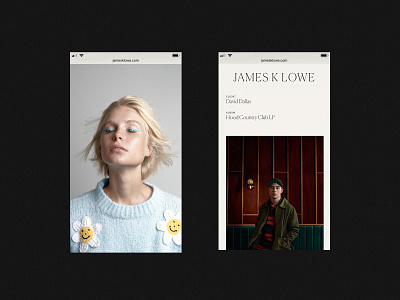 James K Lowe 2019 Website Refresh – Mobile art direction branding design layout logo minimal mobile serif typography website