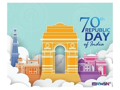 Republic Day 2019 design flat icon illustration illustrator india indian indian culture minimal monuments pattern photoshop poster poster art ps design republic day typography vector