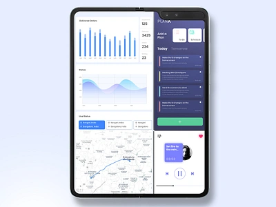 Samsung Galaxy Fold app applicaiton clean dashboard design fold foldable illustration illustrator minimal mobile multitasking multiwindow samsung samsung galaxy simple type