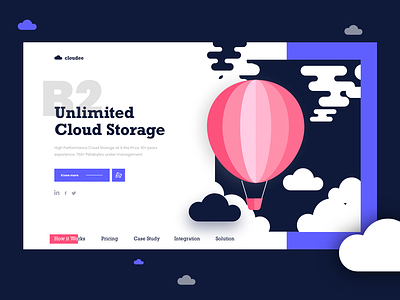 Cloud Storage branding clean design flat illustration illustrator minimal typography ui ux web website