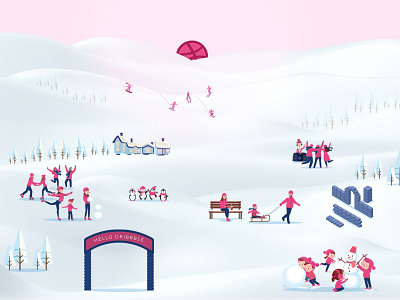 Hellodribbble first shot hello dribbble illustration snow