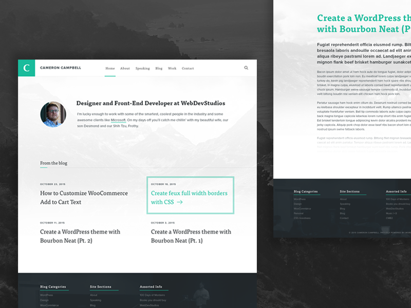 Personal Site Redesign by Cameron Campbell on Dribbble