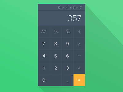 Calculator #dailyui #004 calculator daily ui flat