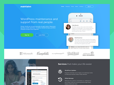 WordPress Maintenance Shop Redesign blue freelance designer landing page wordpress developer