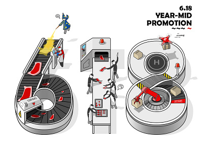 6.18 Year-mid promotion - illustration branding illustration 品牌 插图