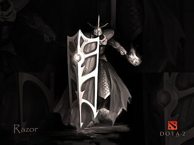 Dota2 Razor illustration sketch 插图