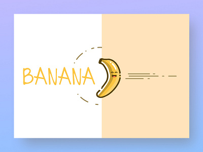 Just some banana banana card clean design fruit gradient illustration illustrator photoshop stain ui yellow