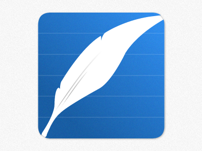 Feathers app icon blue feather