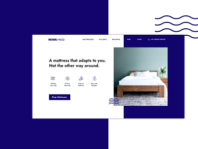 Wink & Nod Website bed cash custom doze icons mattress pillow shop sleep ui ux wink
