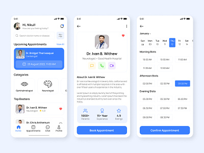 Doctor Book Appointment App UI