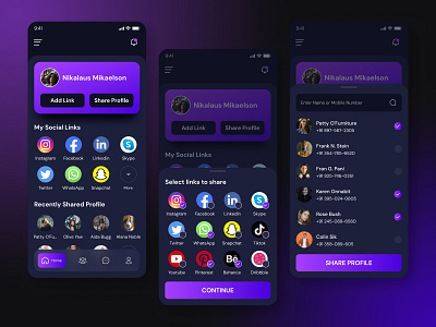 LinkShare App Ui/UX Design appdesign figma figmadesign ui uidesign uiproject uiux uiuxcasestudy uiuxdesign userinterfacedesign