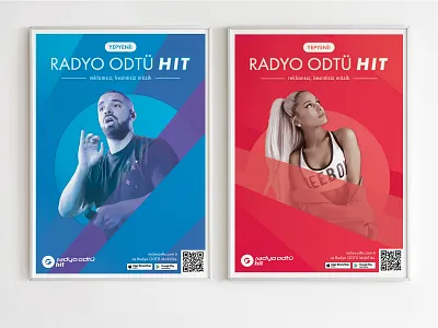 Posters for Radio ODTU Hit ariana grande artist blue drake music poster poster design print print design radio red singer white