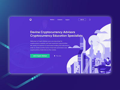 Landing page concept for crypto branding crypto design illustration landing page minimal ui user interface vector web web design website