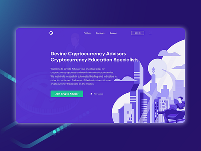 Landing page concept for crypto