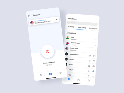 VPN Mobile App Preview app design ui ux