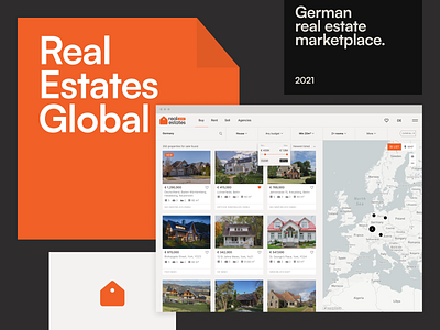 Real Estates Global - Behance case study branding design filters logo property real estate ui ux web design