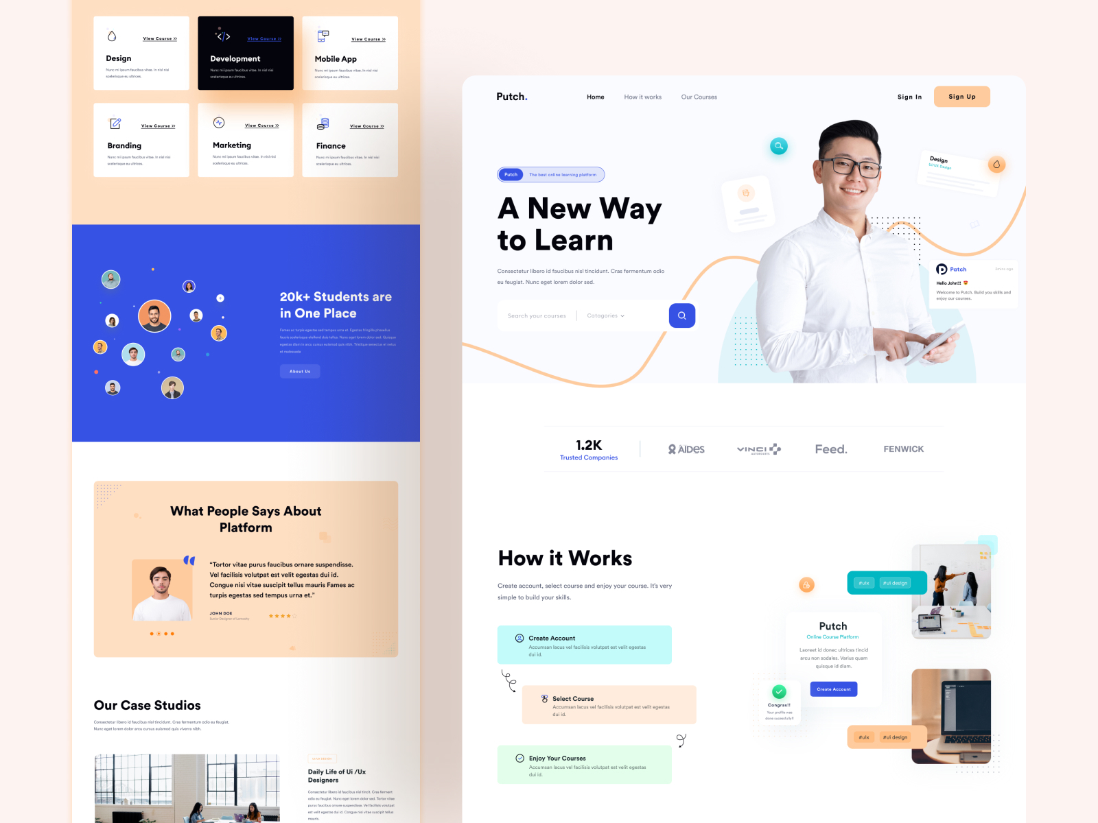 Putch - Education Website by Arif Mahmud for Halal Lab on Dribbble