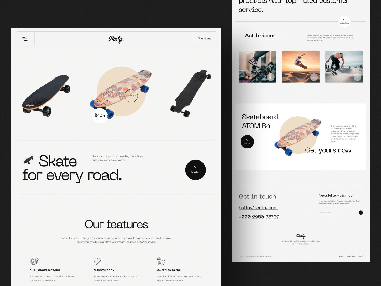 Skoty. Skateboard Landing Page 🛹 by Arif Mahmud on Dribbble