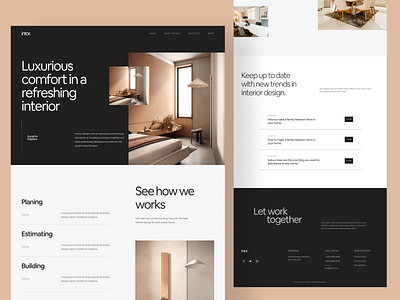 Intor. - Interior Design Landing Page architecture design interior interior architecture interior design interior studio landing page luxury ui ux web web design website