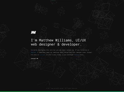 Personal Portfolio Redesign branding css design html identity javascript personal portfolio three.js ui vector