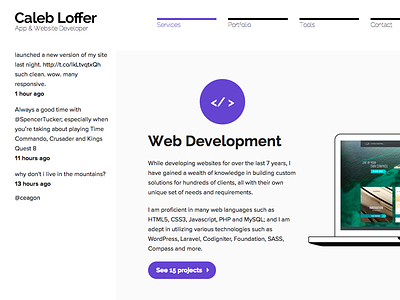 Portfolio update clean css flat foundation grid html minimal portfolio purple sass scss website