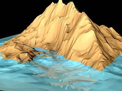 Low Poly Mountains cinema 4d low poly