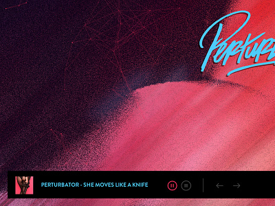 Perturbator app canvas futuristic music particles perturbator soundcloud ui website