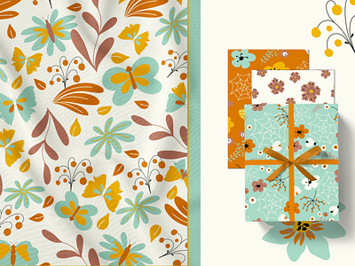 Summer flowers pattern set