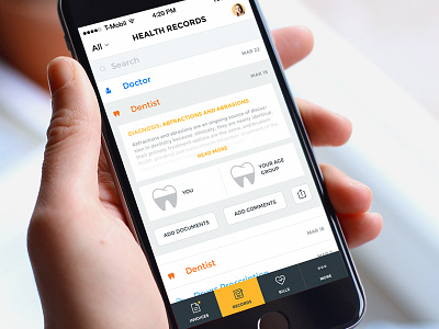 Health Records app dentist doctor health ios records user experience user interface