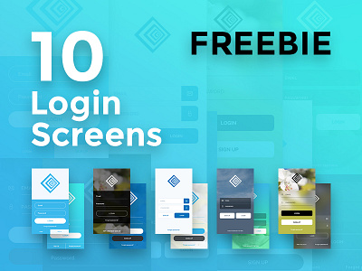 Freebie 10 Login Screens download free freebie giveaway ios login psd template