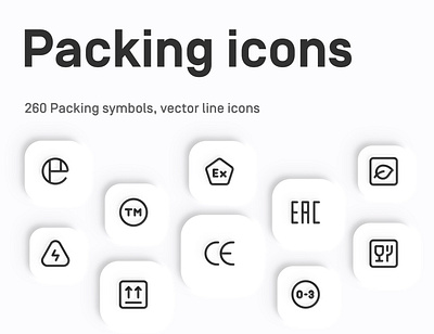 Myicons — 260 Packaging Symbols, vector line icons essential icons flat icons icon design icon pack icons icons design icons pack interface icons line icons myicons ui ui design ui designer ui icons ui kit ui pack ui set web design web designer web ui