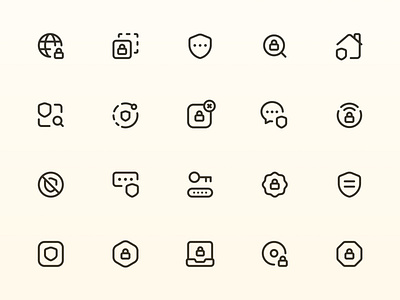 Myicons — Protection, Security  vector line icons