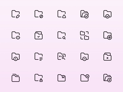 Myicons — Folders vector line icons pack