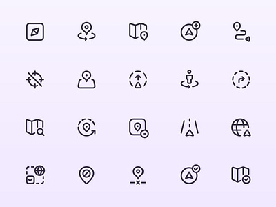Myicons — Navigation, Maps vector line icons pack