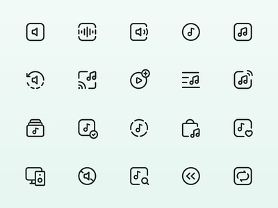 Myicons — Sound, Music, Media vector line icons pack