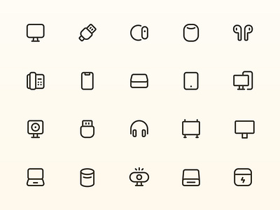 Myicons — Computers, Devices  vector line icons pack