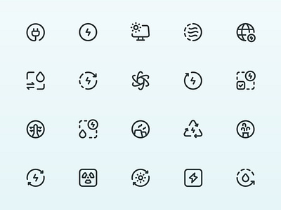 Myicons — Renewable Energy vector line icons pack