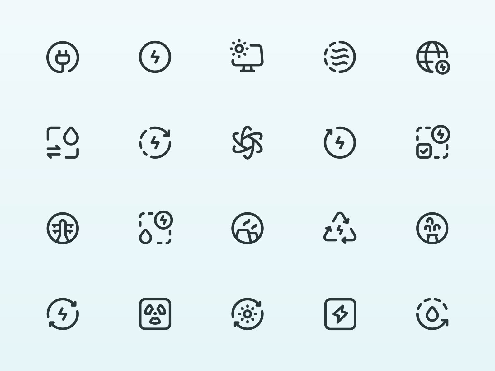 Myicons — Renewable Energy vector line icons pack by Myicons on Dribbble