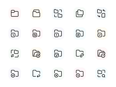 Myicons — Folders vector line icons pack