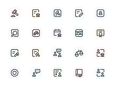 Myicons — Legal, Law  vector line icons pack