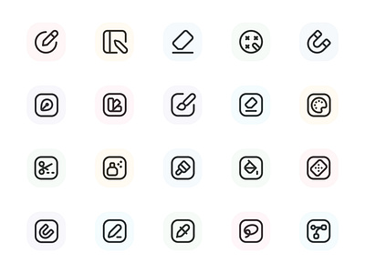 Myicons — Design, Tools vector line icons pack