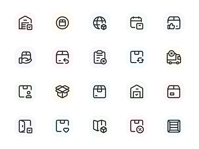 Myicons — Delivery, Shipping vector line icons pack