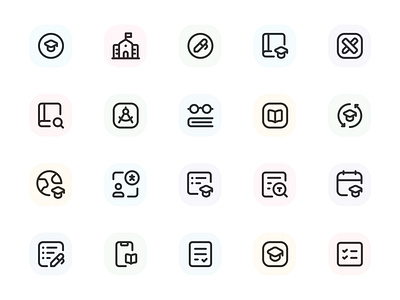 Myicons — School, Learning vector line icons pack