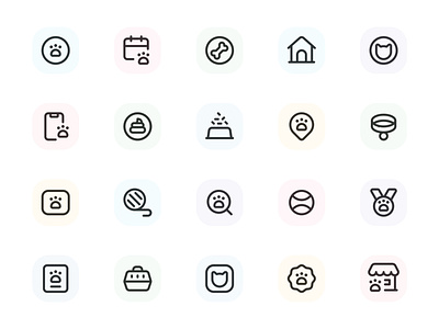 Myicons — Pets, Animals vector line icons pack