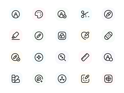 Myicons — Design, Tools vector line icons pack